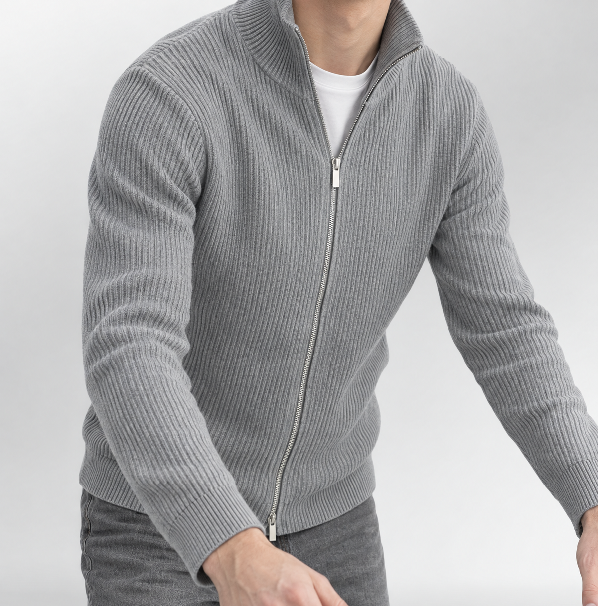 Plisé Full Zip Grey