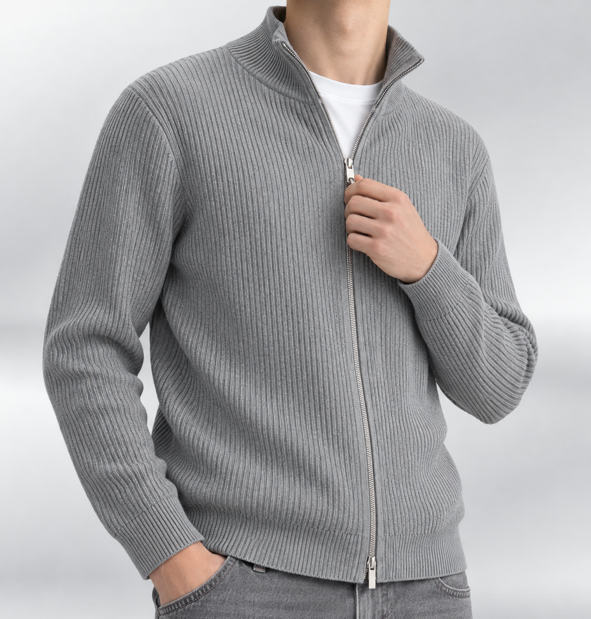 Plisé Full Zip Grey