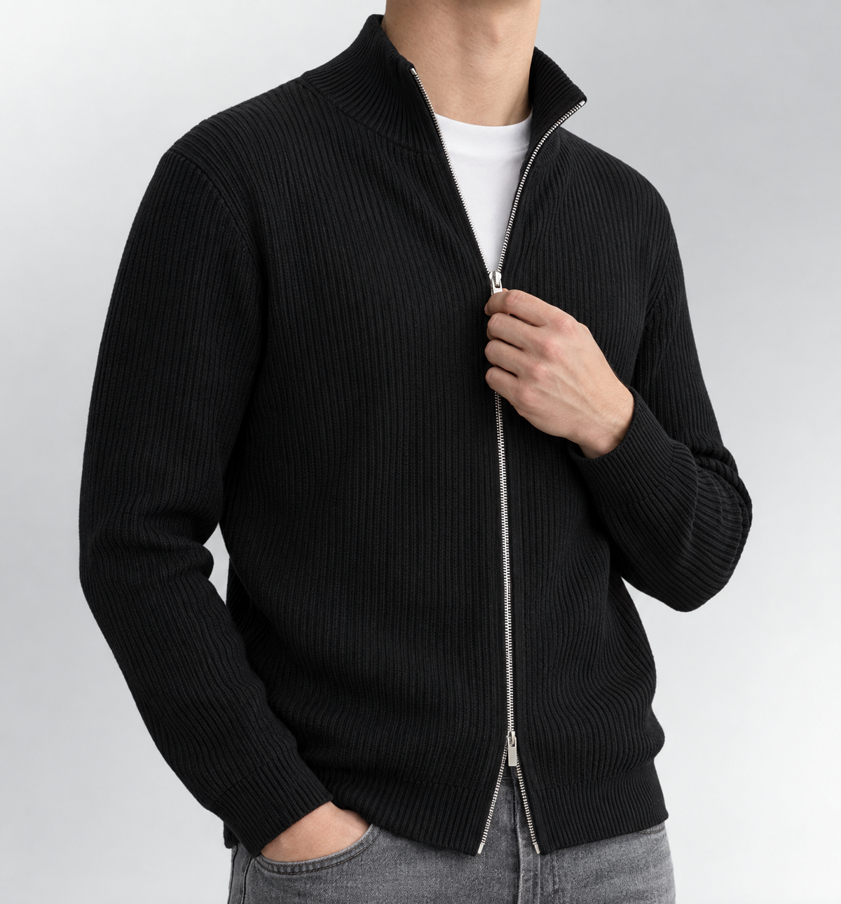Plisé Full Zip Black