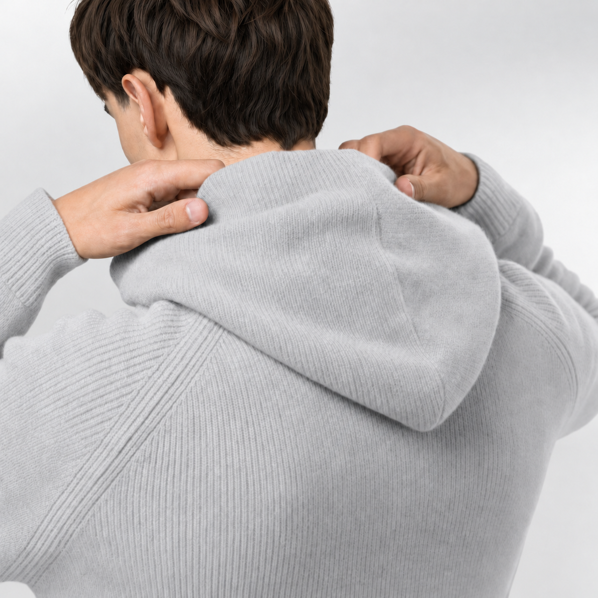 Knit Zip Hoodie Grey